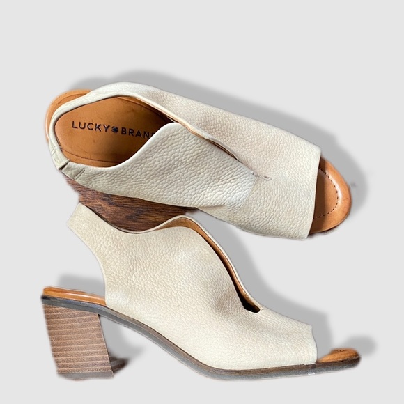 Lucky Brand Shoes - Lucky Brand Women's Cream Block Heel Sandals